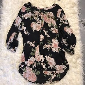 Floral long tee shirt